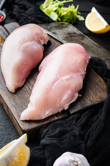 raw-crumbet-chicken-fillet-with-ingredients-with-butcher-knife-black-wooden-table_249006-3283